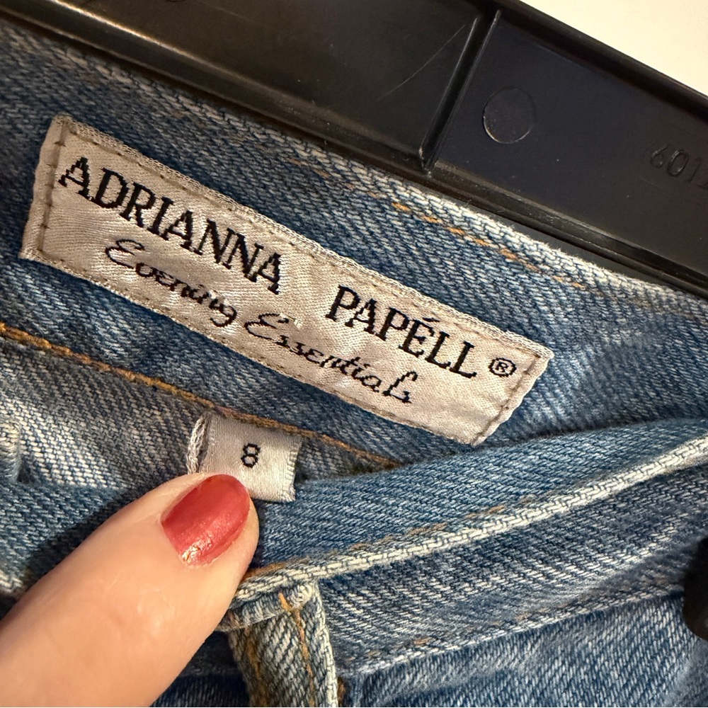 Adrianna Papell Evening Essentials Blue Embellished Straight Leg Jeans - Picture 8 of 14